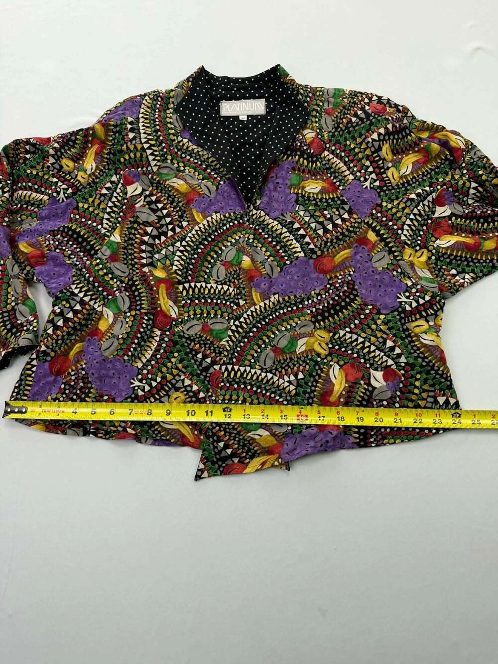 Platinum by Dorothy Schoelen Vintage Abstract Fruit Print Batwing Jacket - Picture 7 of 12